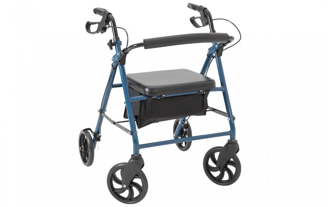 Alerta Four Wheeled Rollator with Solid Back Alerta Four Wheeled Rollator with Solid Back