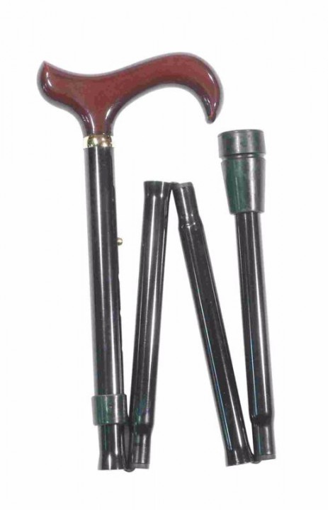 Folding Adjustable Black Derby Cane